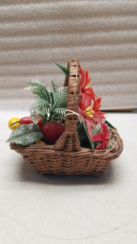 Small woven wicker basket with - wicker,